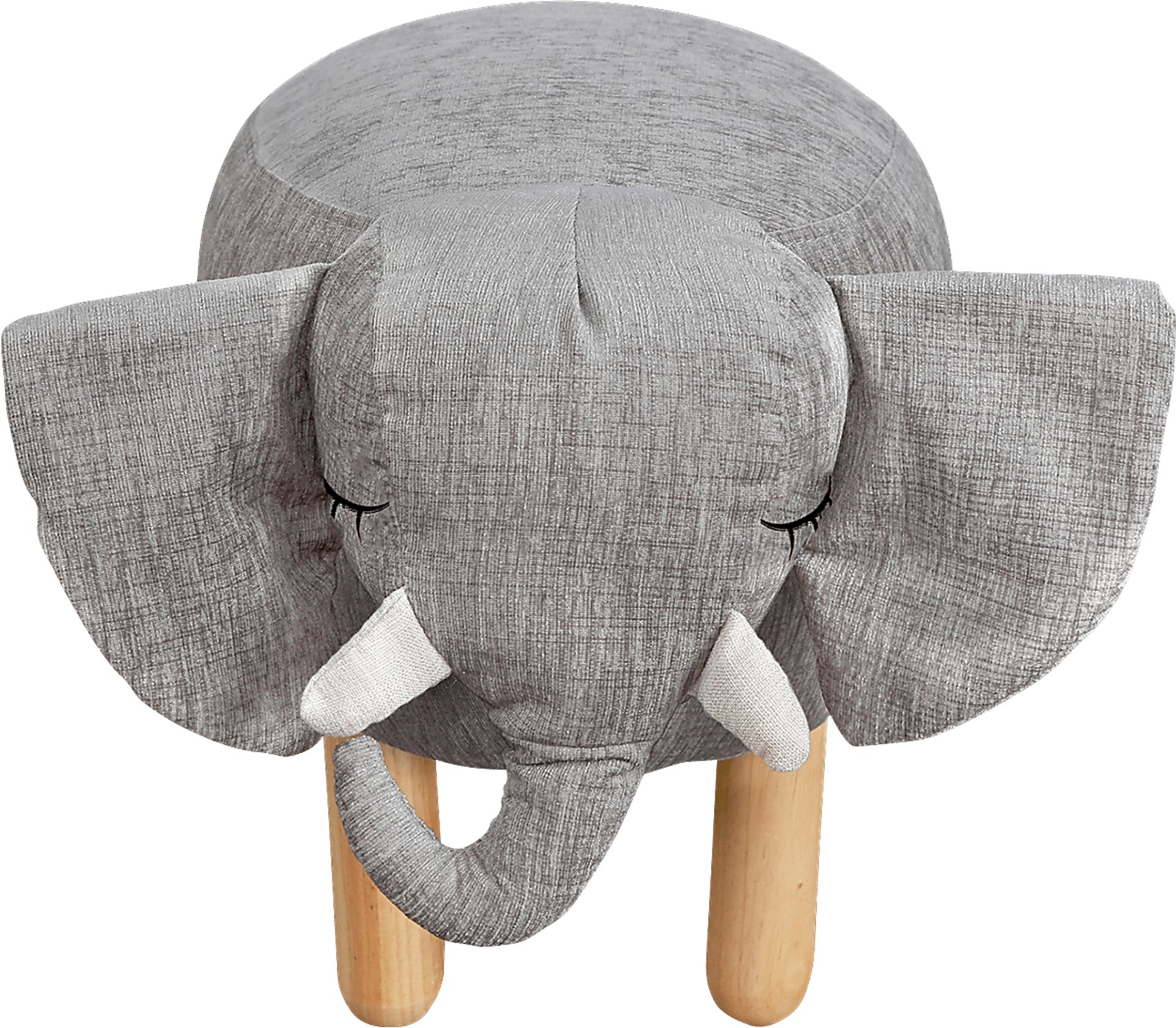 Kids Ellie the Elephant Gray Ottoman - Image 2