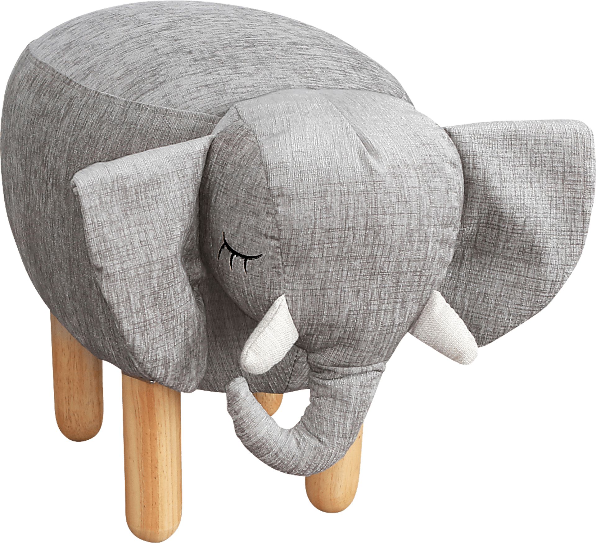 Kids Ellie the Elephant Gray Ottoman - Image 1