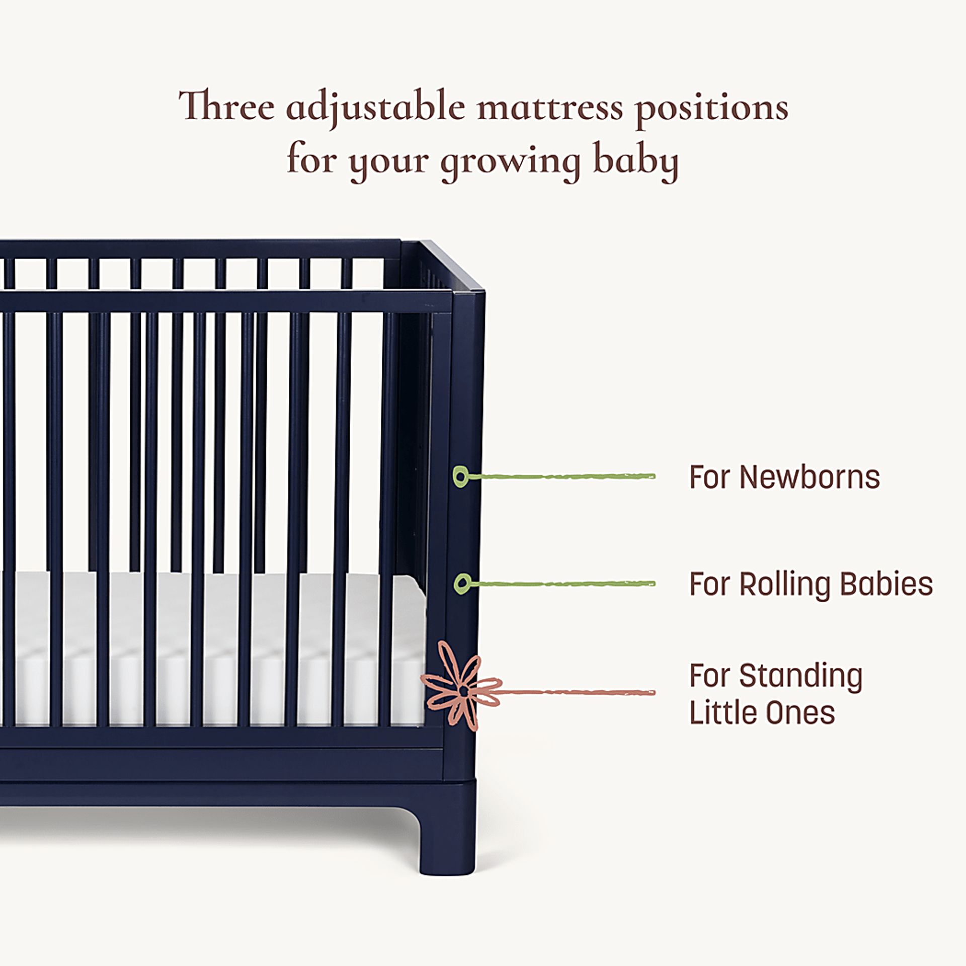 Kids Emero Dark Blue Convertible Crib - Image 11
