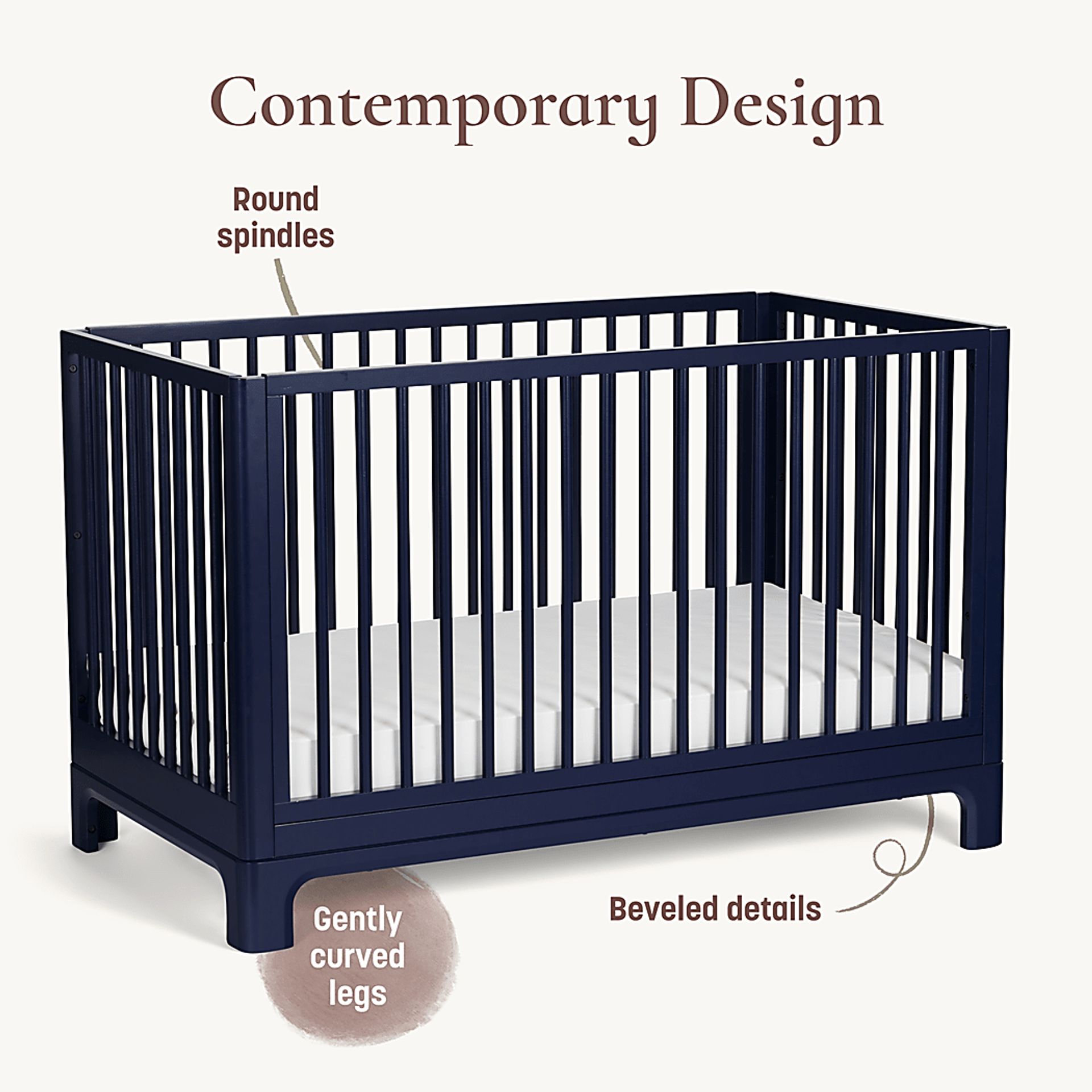 Kids Emero Dark Blue Convertible Crib - Image 12
