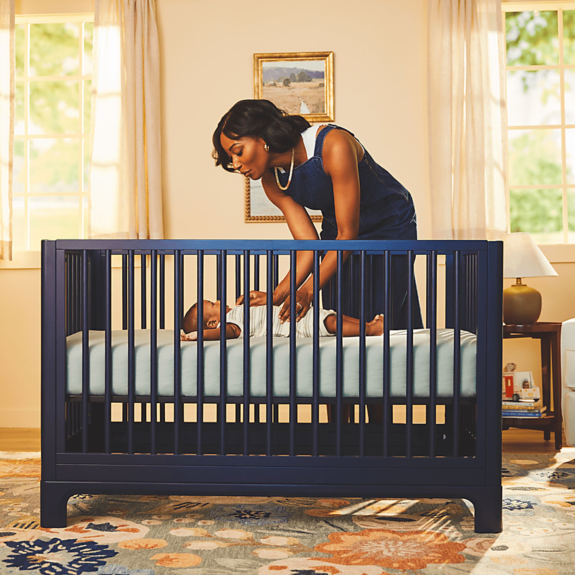 Kids Emero Dark Blue Convertible Crib - Image 14
