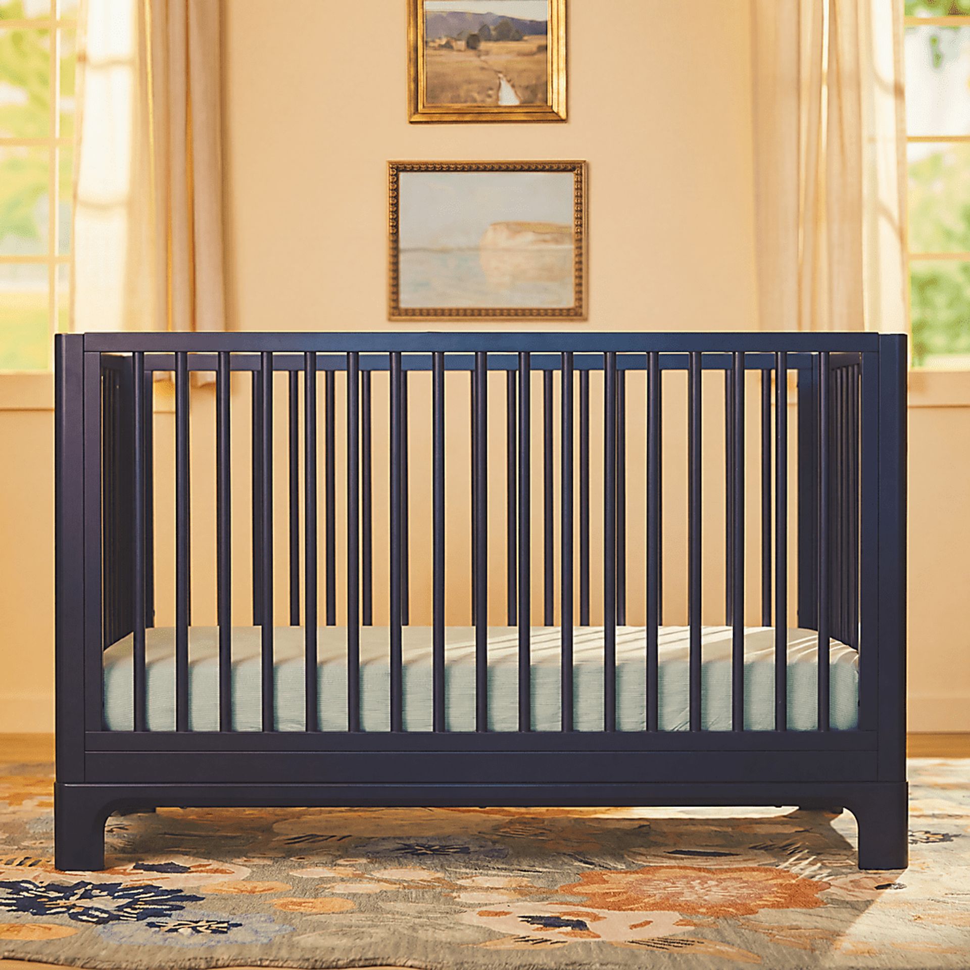 Kids Emero Dark Blue Convertible Crib - Image 2