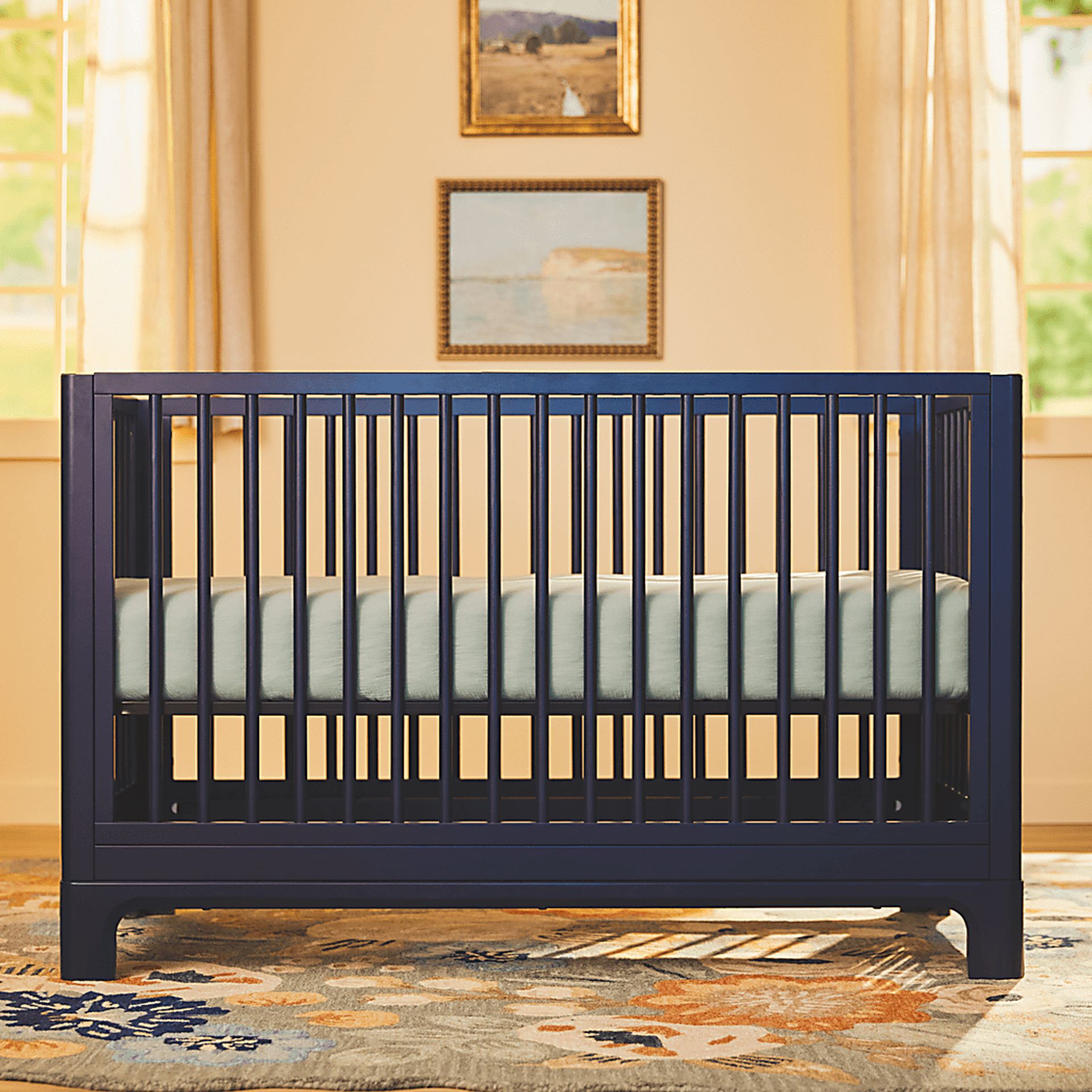 Kids Emero Dark Blue Convertible Crib - Image 3