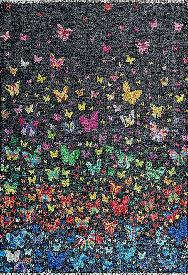 Kids Emgema Black/Multi 5'3 x 7' Rug - Thumbnail - Image 1