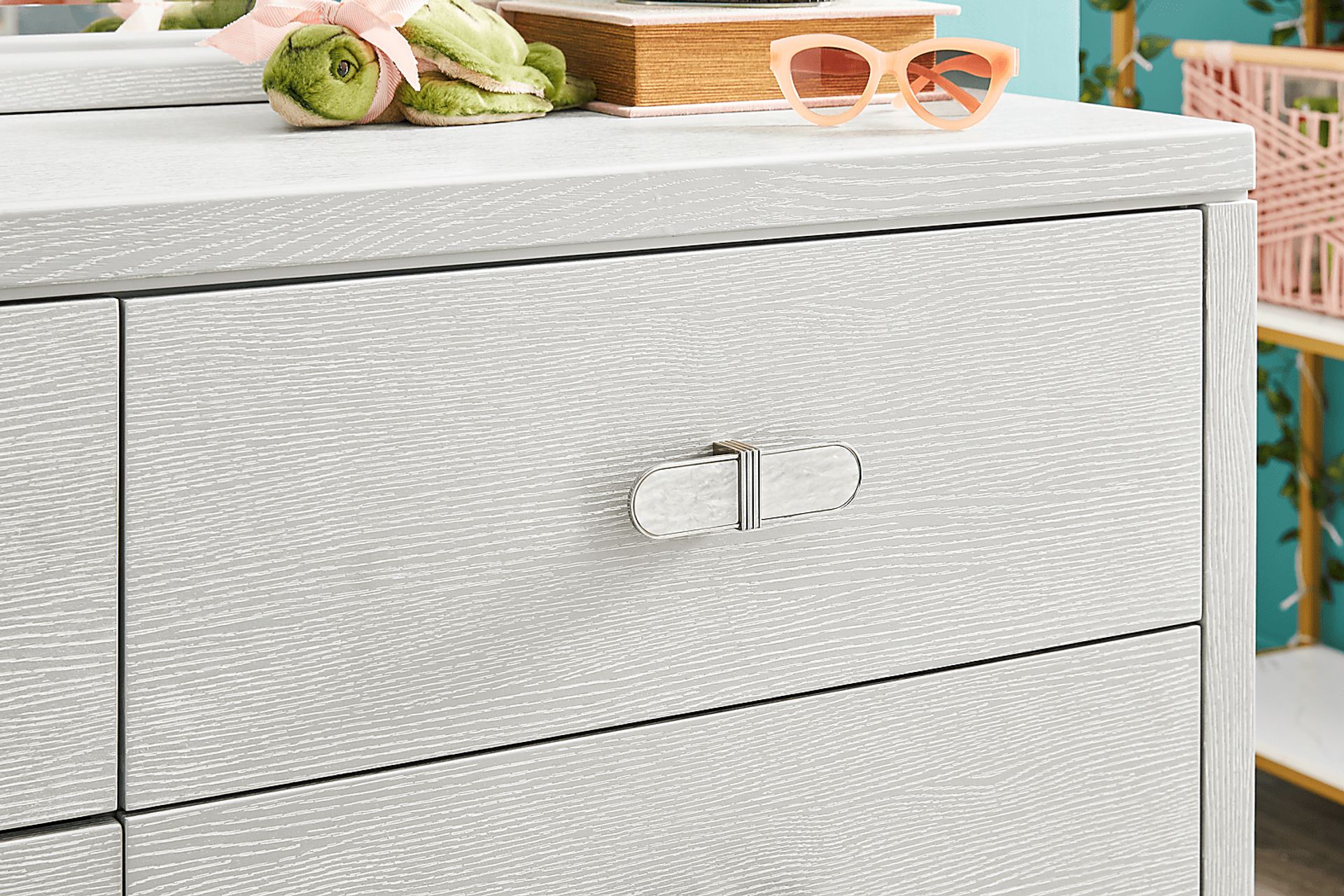 Kids Emilie Rose Wirebrush Gray Dresser - Image 4
