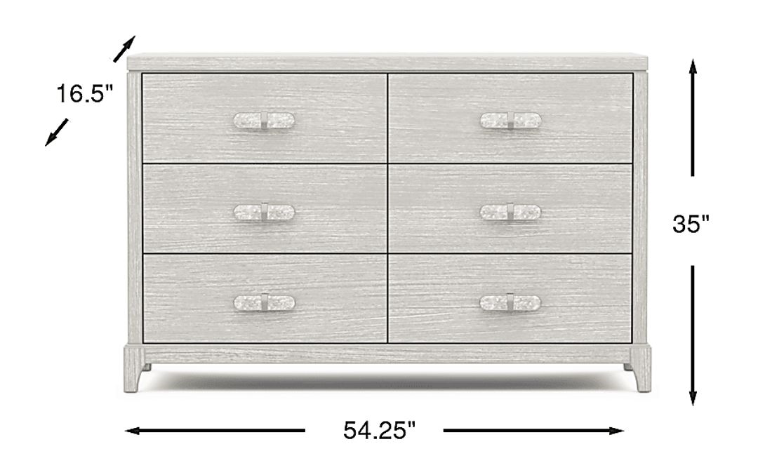 Kids Emilie Rose Wirebrush Gray Dresser
