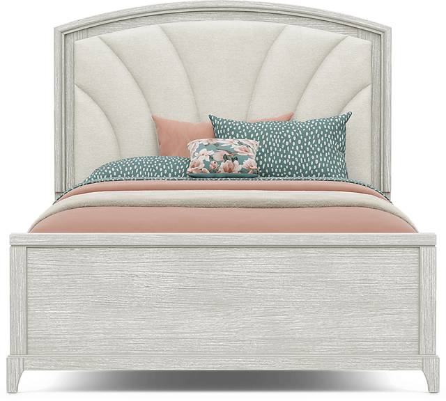 Kids Emilie Rose Wirebrush Gray Full Upholstered Bed - Thumbnail - Image 3