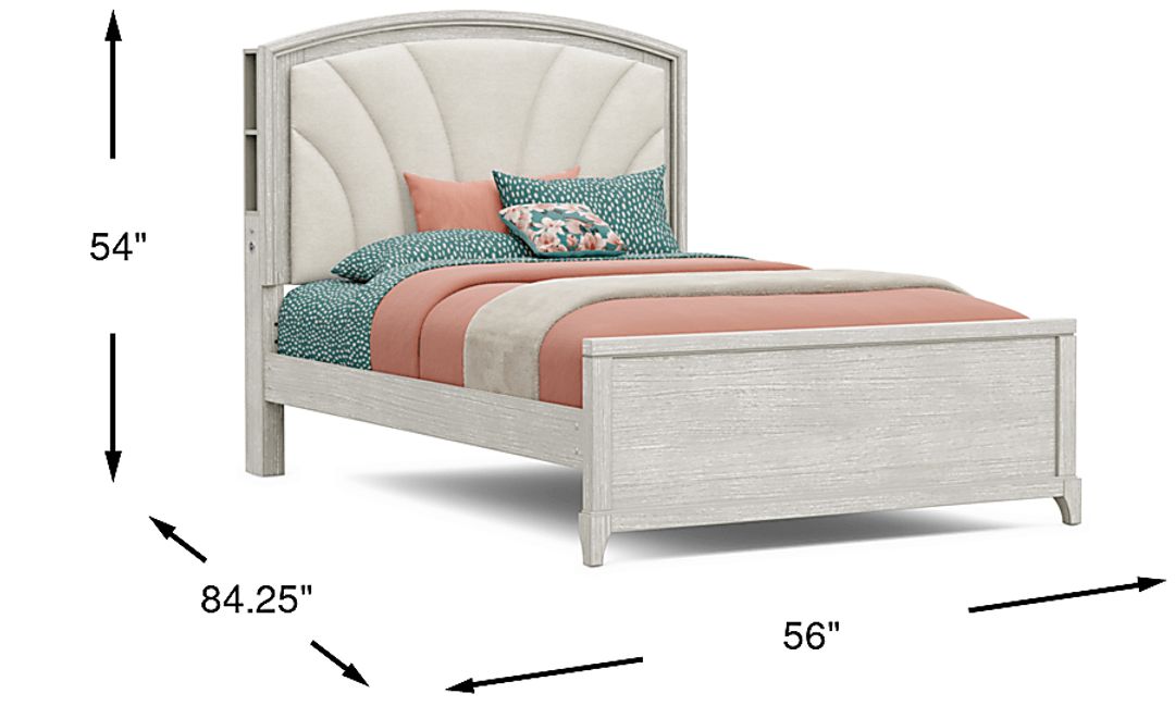 Kids Emilie Rose Wirebrush Gray Full Upholstered Bed