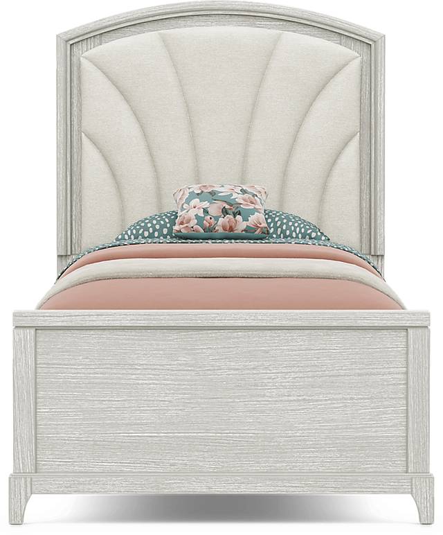 Kids Emilie Rose Twin Wirebrush Gray Upholstered Bedroom - Thumbnail - Image 3