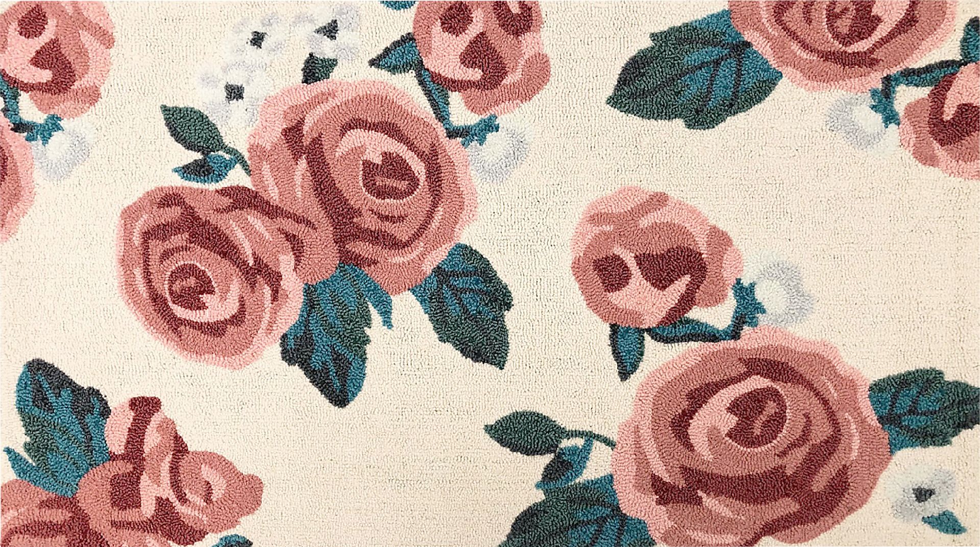 Kids Enchanted Roses Cream 2'8 x 4'8 Rug - Image 1