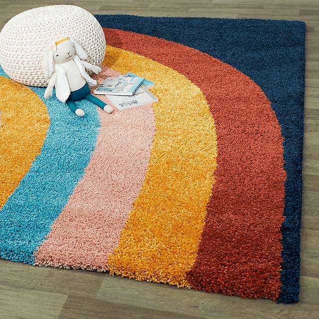 Kids End Of The Rainbow Navy 5'3 x 7' Rug - Thumbnail - Image 2