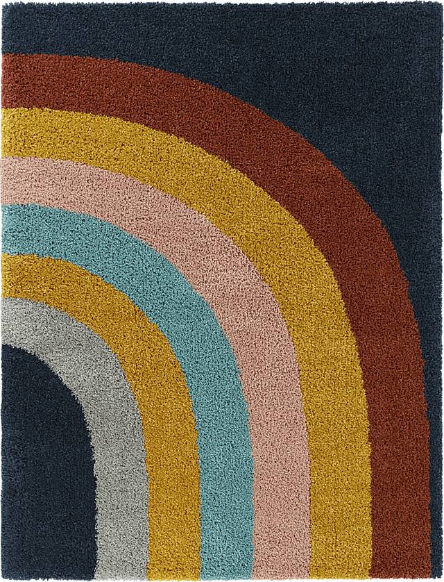 Kids End Of The Rainbow Navy 5'3 x 7' Rug - Thumbnail - Image 1