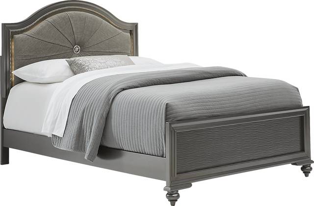 Kids Evangeline Charcoal 3 Pc Full Lighted Upholstered Bed - Thumbnail - Image 1