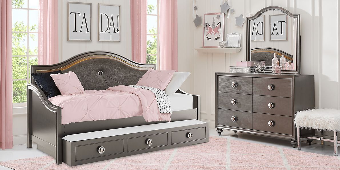 Kids Evangeline Charcoal 5 Pc Twin Daybed Bedroom
