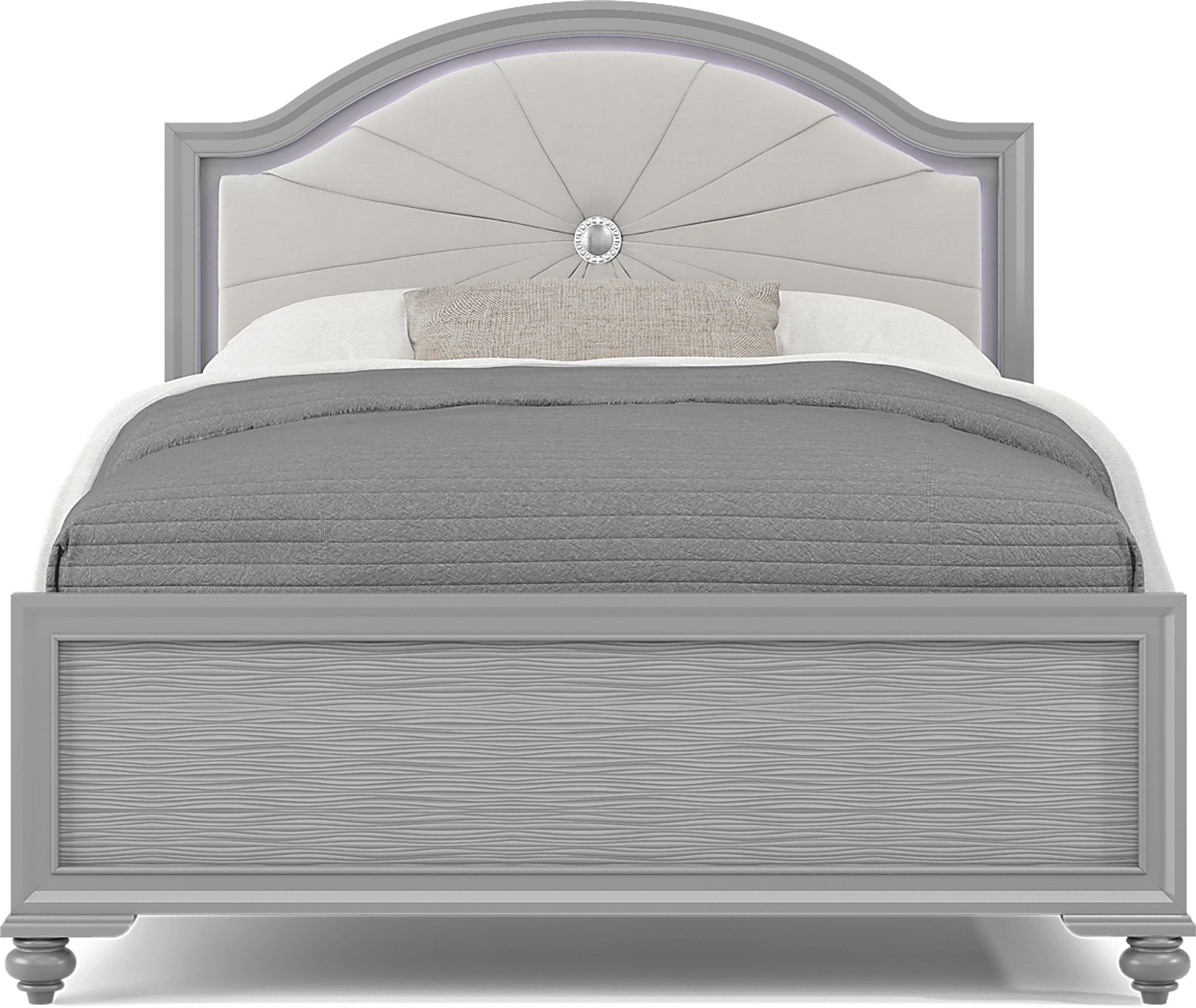 Kids Evangeline Silver 5 Pc Full Lighted Upholstered Bedroom - Image 3