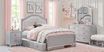 Evangeline 5 Pc Silver Gray Twin Bedroom Set With 3 Pc Twin Upholstered ...