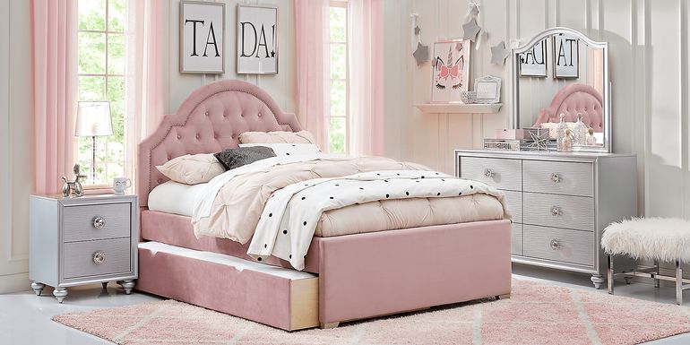 Kids Evangeline Silver 5 Pc Twin Upholstered Bedroom
