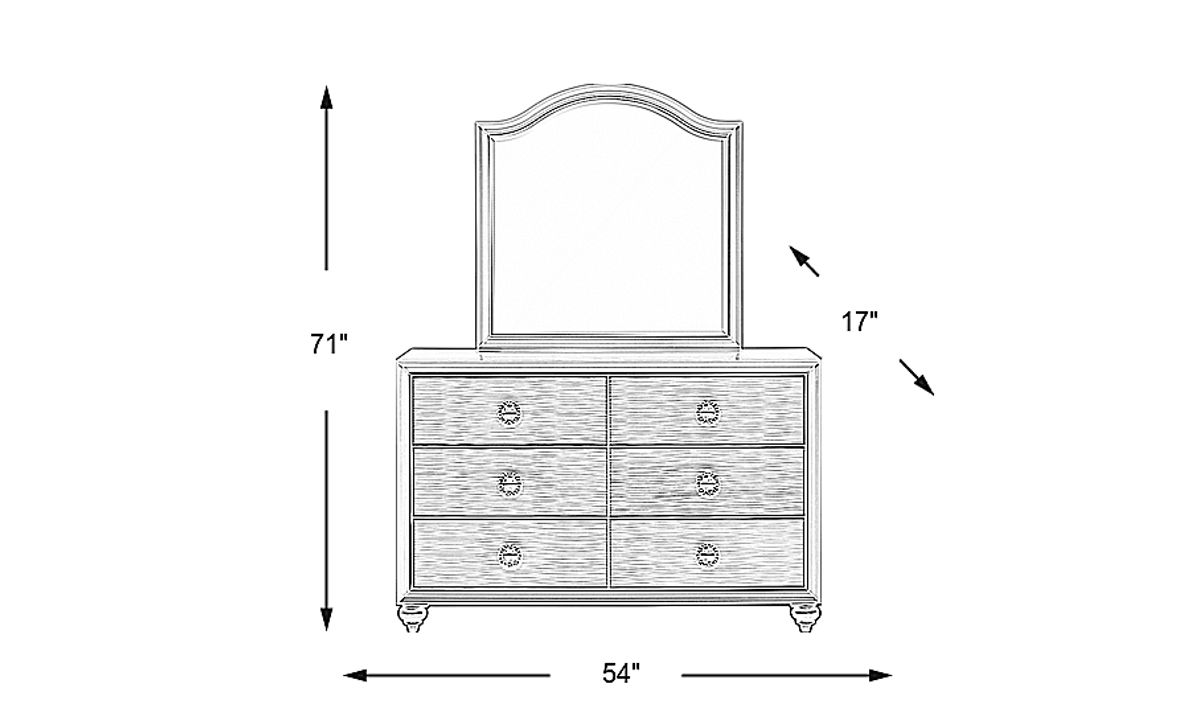 Kids Evangeline Silver Dresser & Mirror Set Rooms To Go