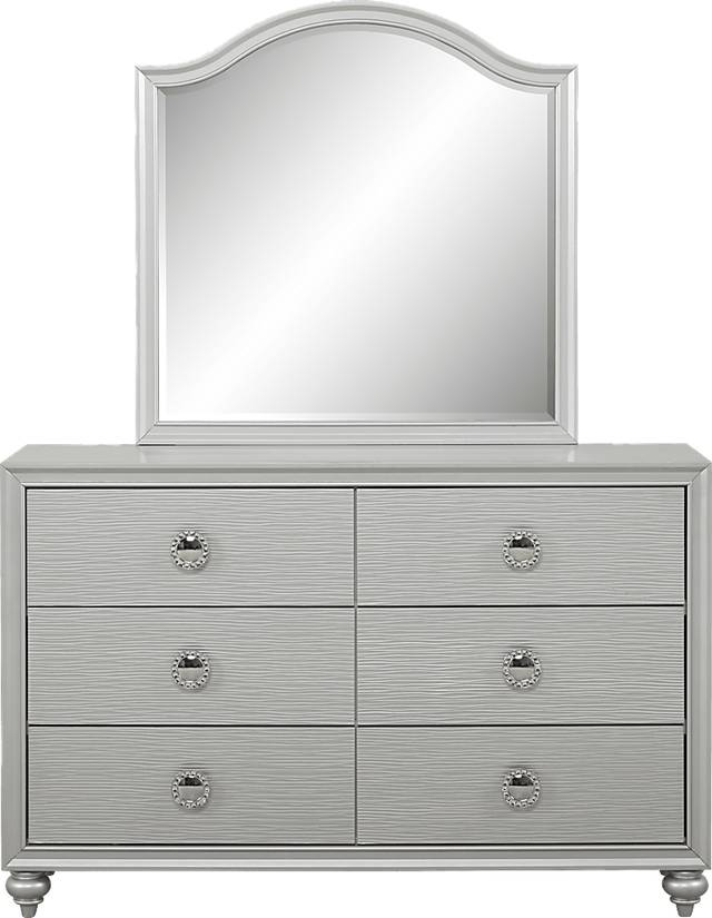 Kids Evangeline Silver Dresser & Mirror Set - Thumbnail - Image 1