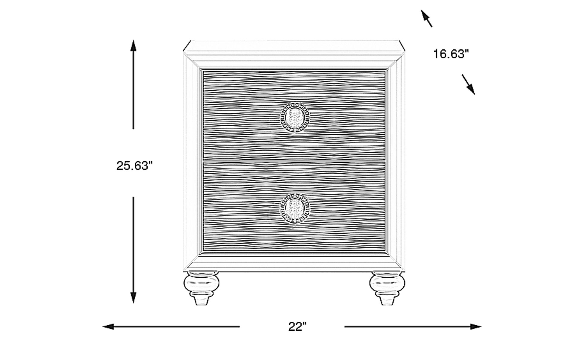 Dimension Image. Please refer to the Dimension Tab on this page for dimension details.