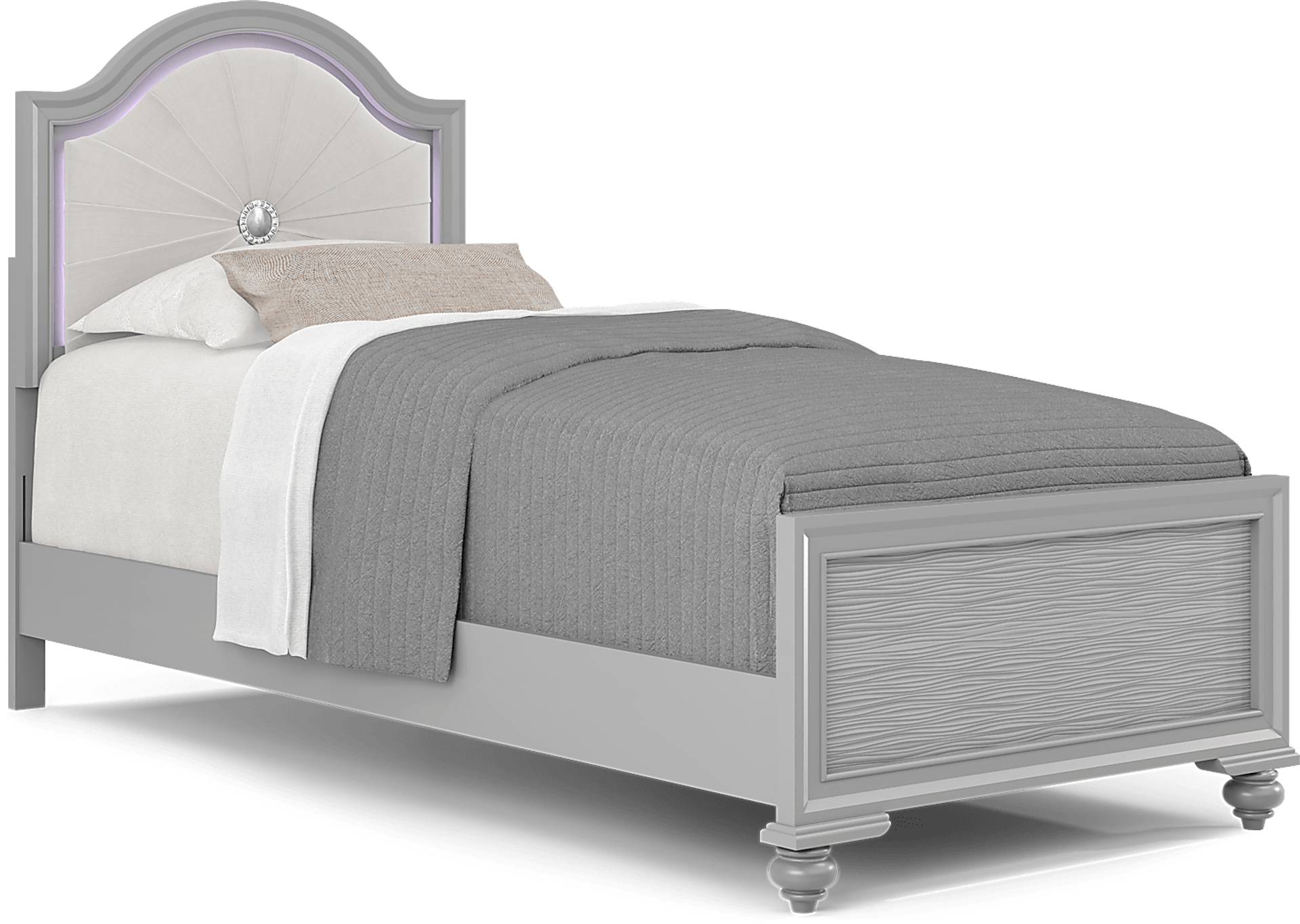 silver twin bed