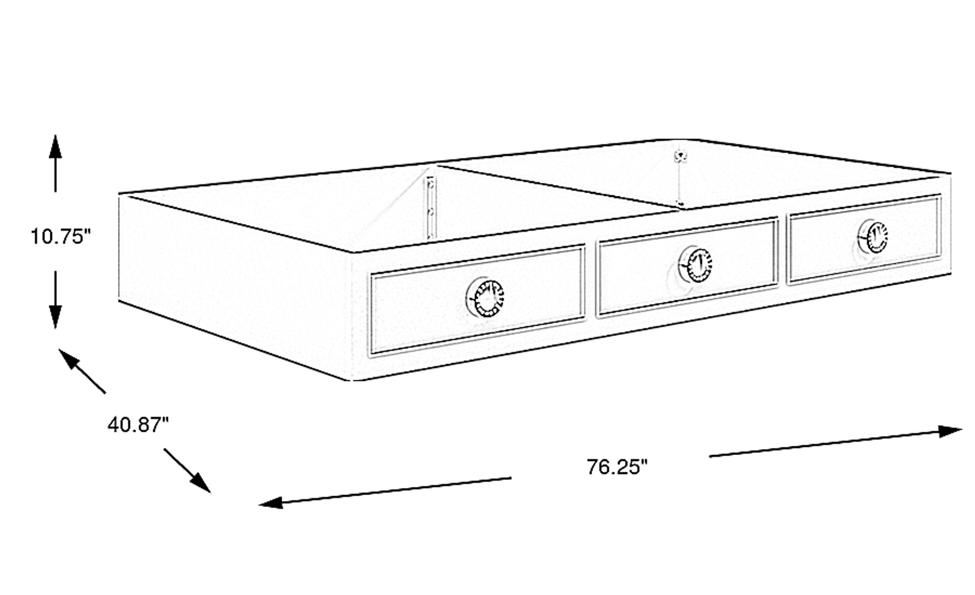 Dimension Image. Please refer to the Dimension Tab on this page for dimension details.
