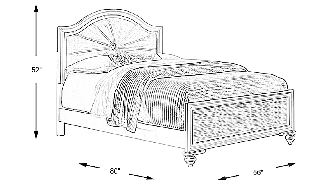 Kids Evangeline White Full Lighted Upholstered Bed with White LED