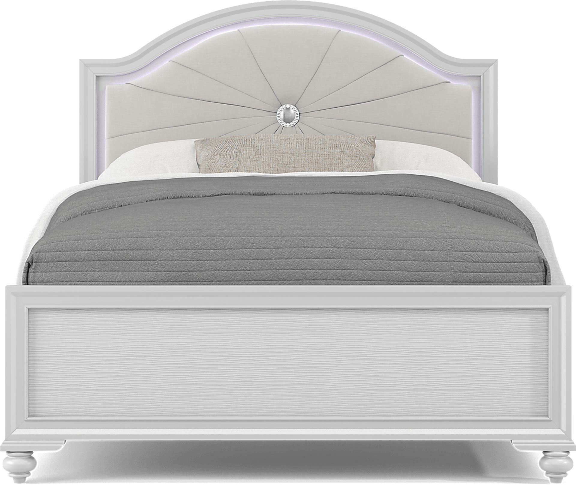 Kids Evangeline White 5 Pc Full Lighted Upholstered Bedroom - Image 3