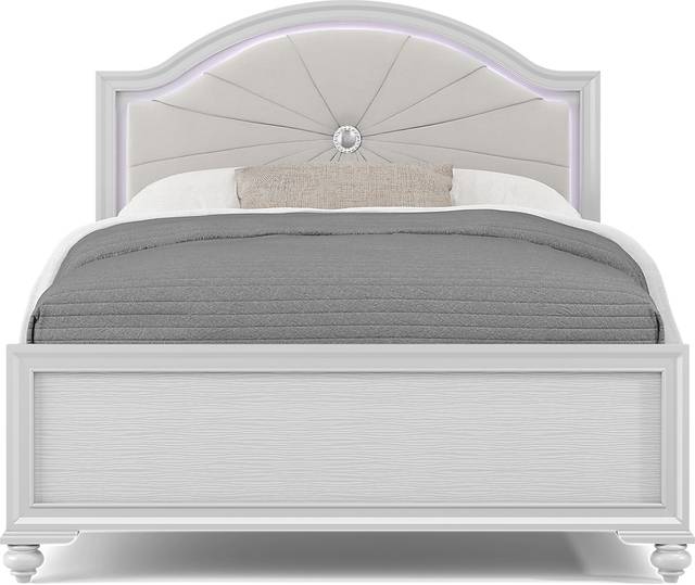 Kids Evangeline White 5 Pc Full Lighted Upholstered Bedroom - Thumbnail - Image 3