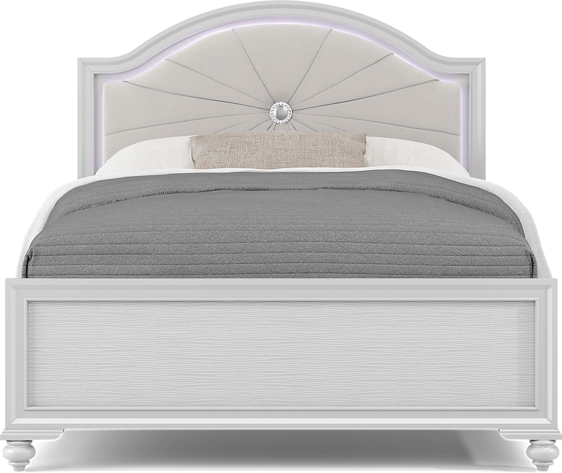 Kids Evangeline White 5 Pc Full Lighted Upholstered Bedroom - Image 3