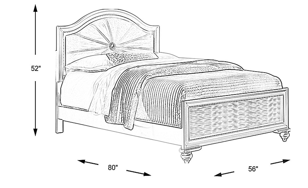 Kids Evangeline White 3 Pc Full Lighted Upholstered Bed