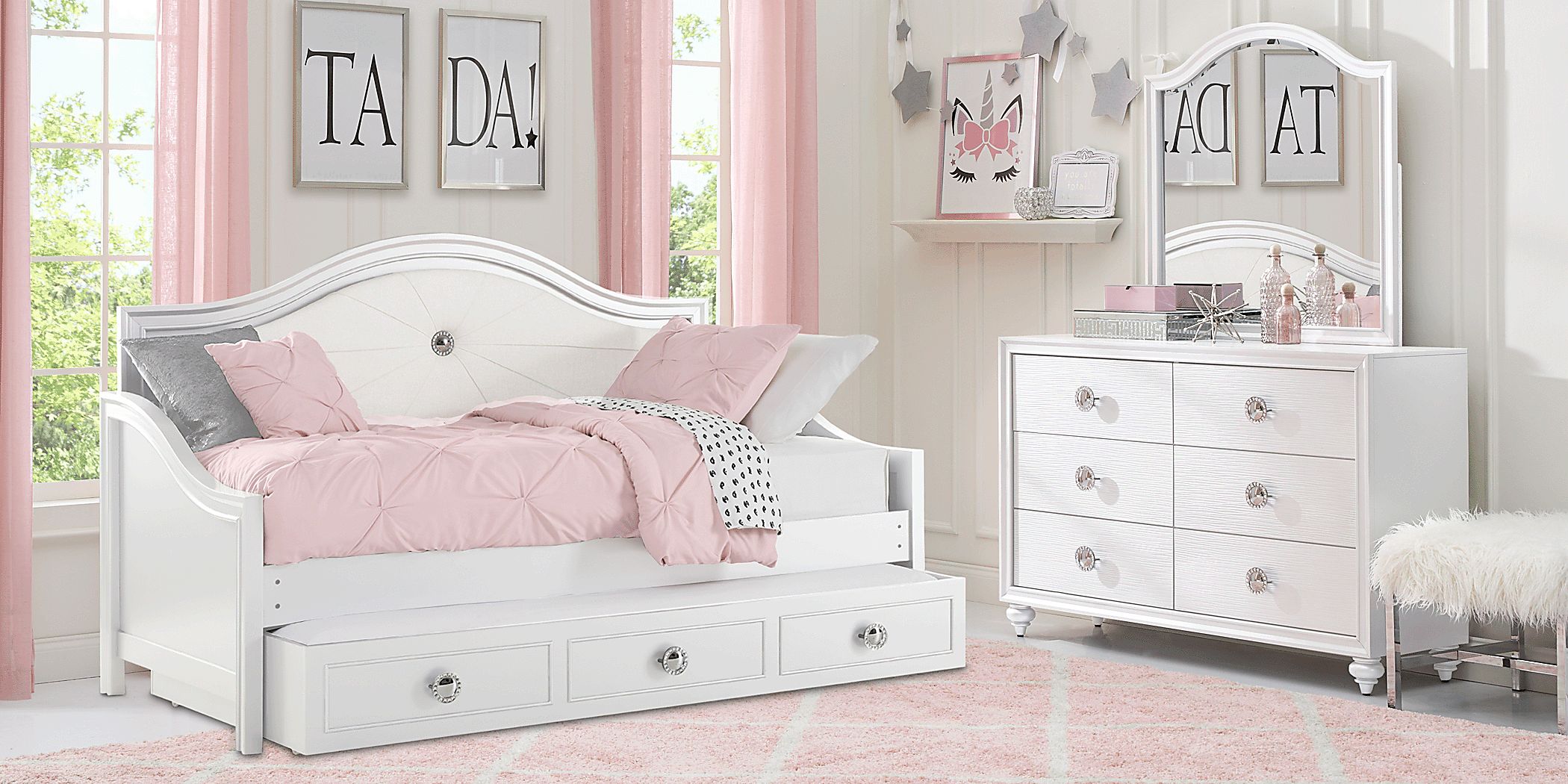 Kids Evangeline White 5 Pc Twin Daybed Bedroom Rooms To Go