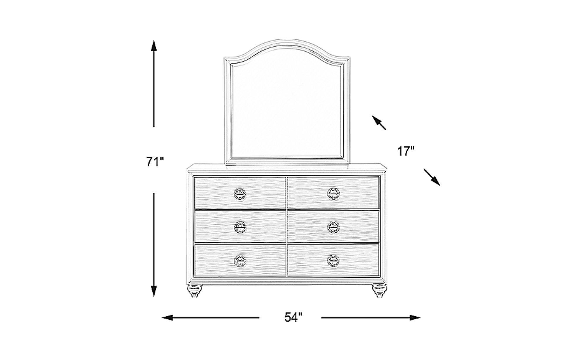 Dimension Image. Please refer to the Dimension Tab on this page for dimension details.