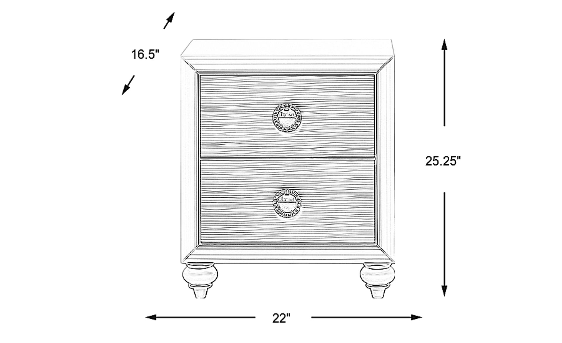 Dimension Image. Please refer to the Dimension Tab on this page for dimension details.