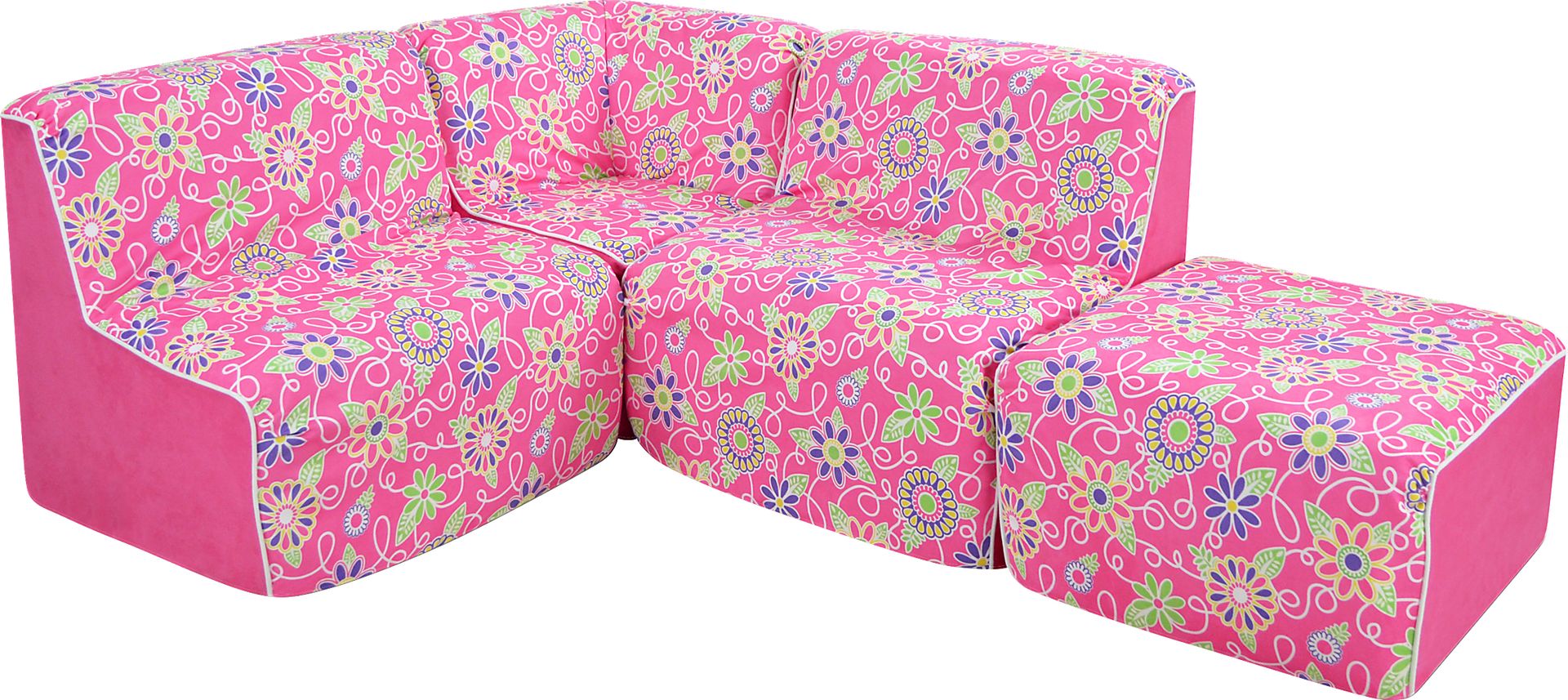 Kids Everin Pink Sectional - Image 1