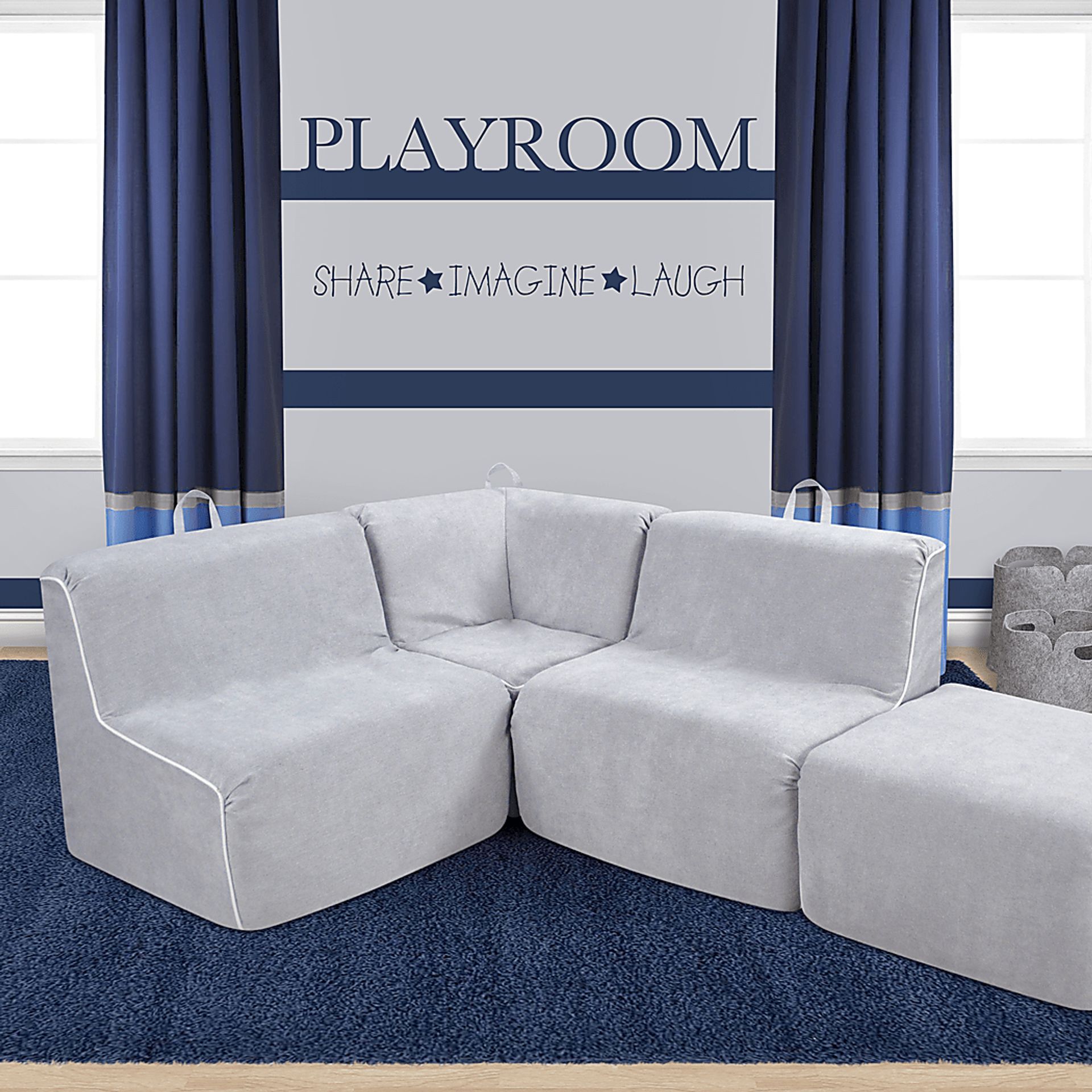 Kids Everin Silver Sectional - Image 2