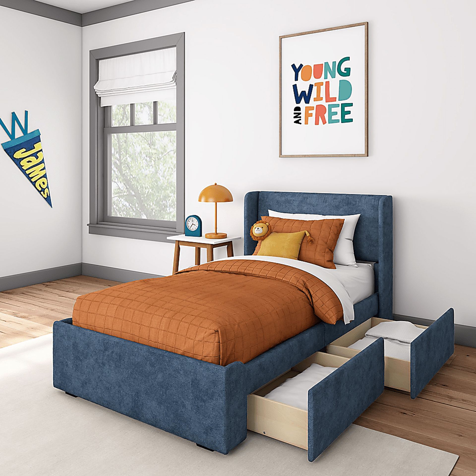 Kids Evosa I Blue Twin Bed - Image 2
