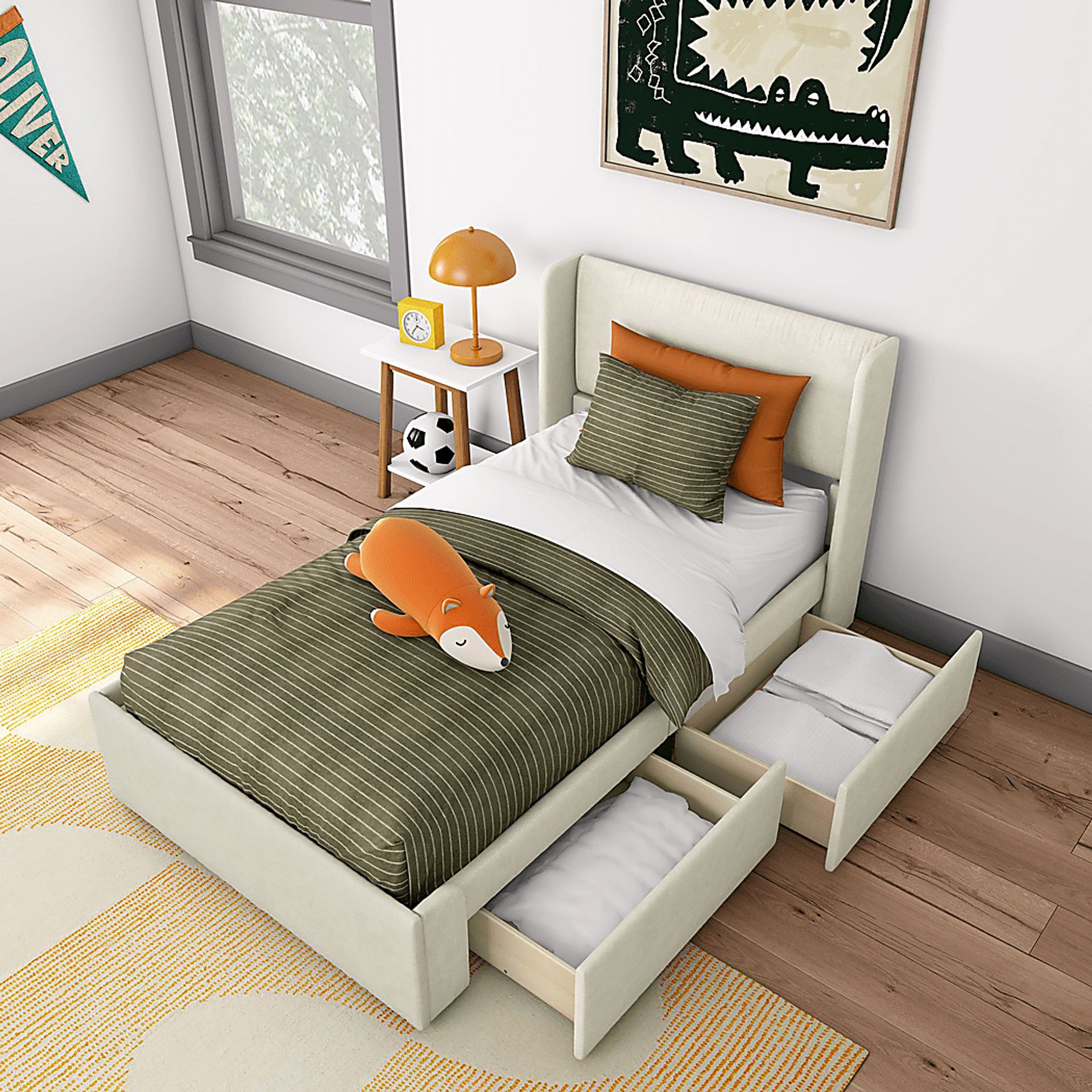 Kids Evosa I Cream Twin Bed - Image 2