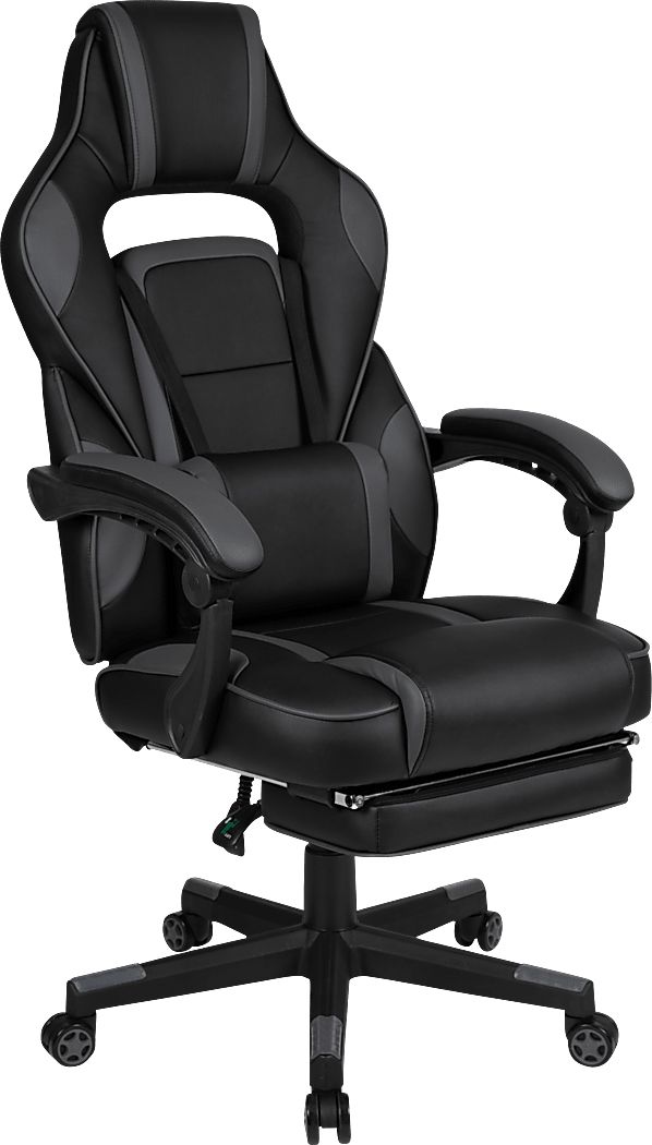 Exfor Gray Ergonomic PC Gaming Chair with Footrest - Rooms To Go