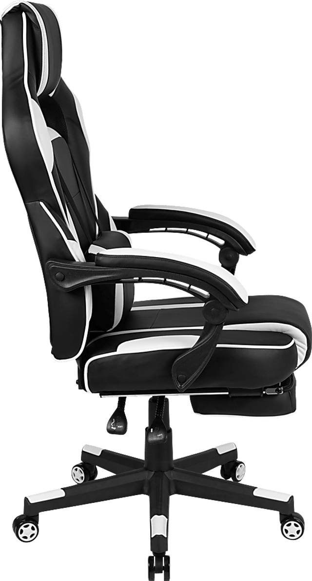 Exfor White Ergonomic PC Gaming Chair with Footrest - Thumbnail - Image 2