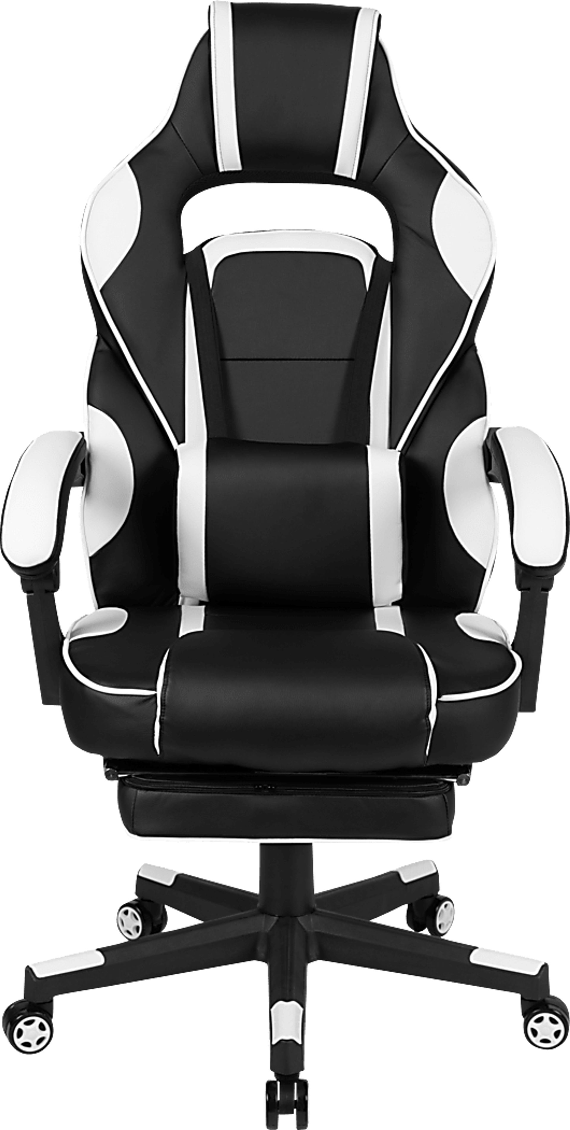 Exfor White Ergonomic PC Gaming Chair with Footrest - Image 4