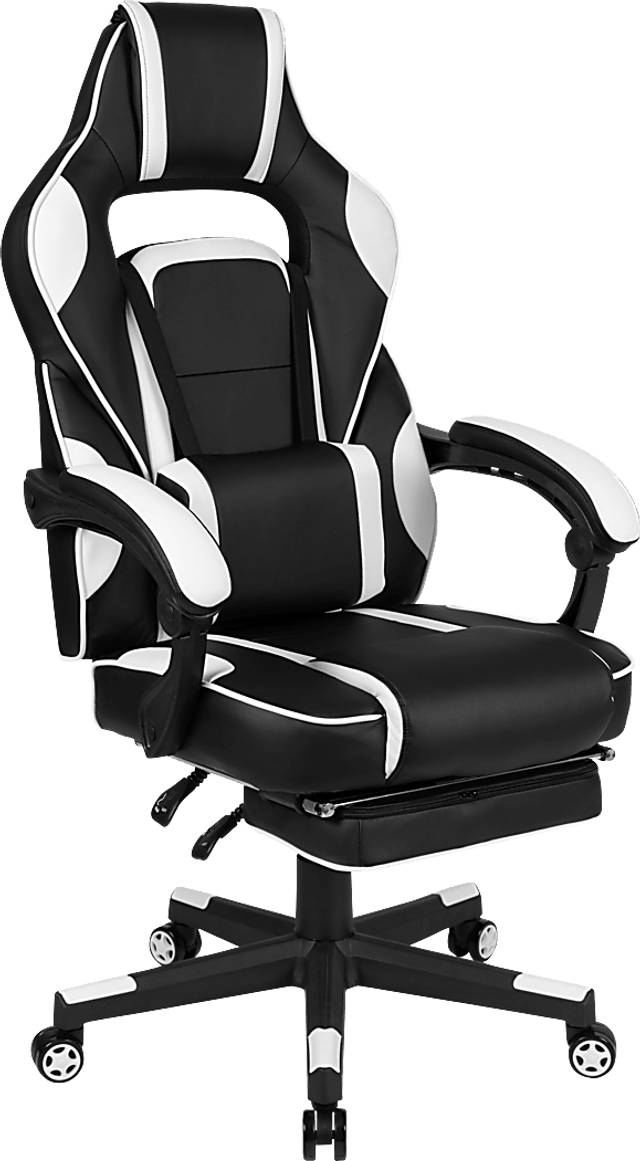 Exfor White Ergonomic PC Gaming Chair with Footrest - Thumbnail - Image 1