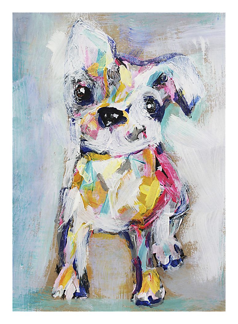 Kids Expressionist Puppy Blue Artwork