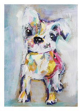 Kids Expressionist Puppy Blue Artwork