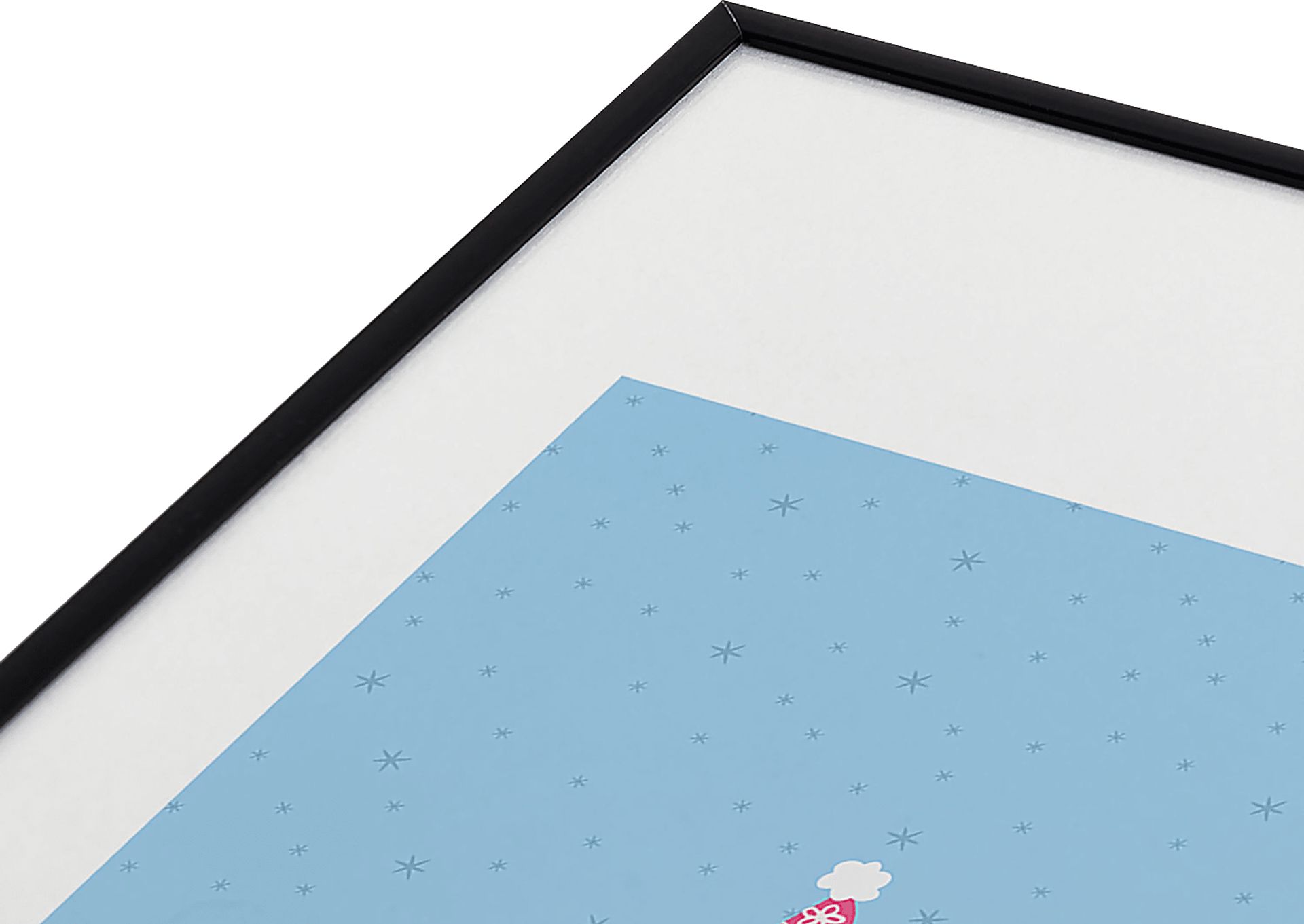 Kids Fa La Llama Blue Metal Framed Print - Image 3