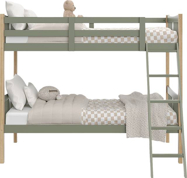 Kids Fablea Olive Twin/Twin Bunk Bed - Thumbnail - Image 3