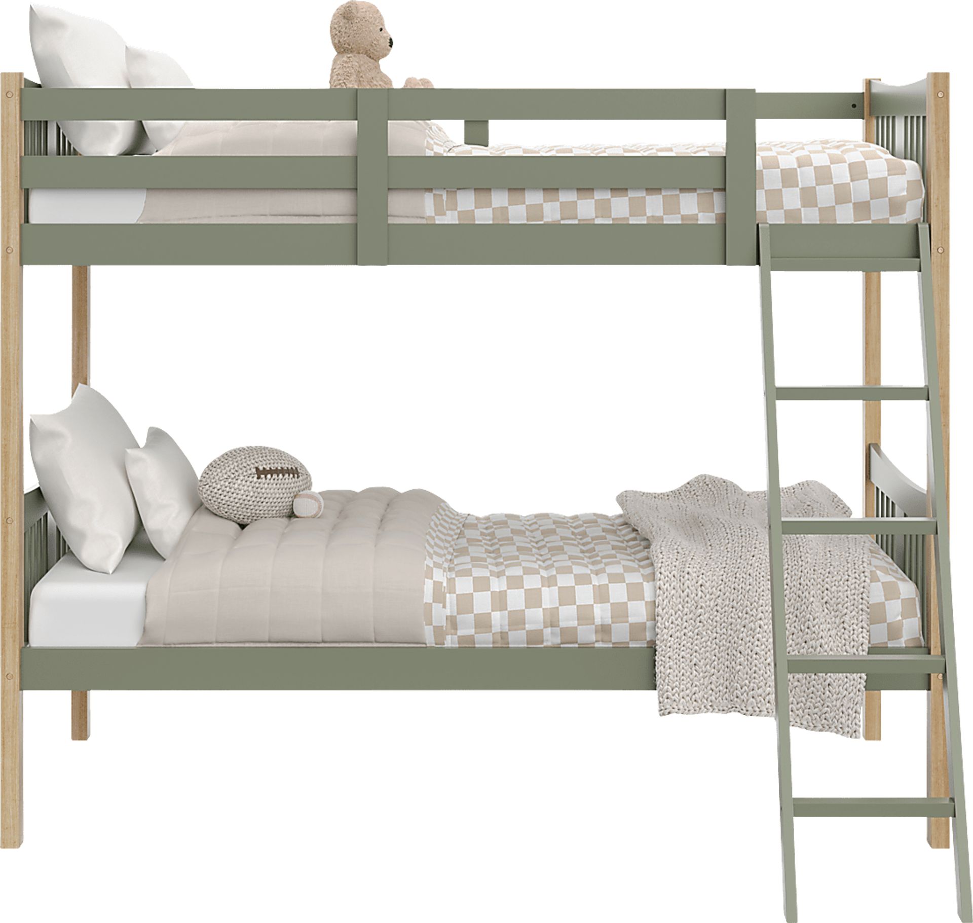 Kids Fablea Olive Twin/Twin Bunk Bed - Image 3