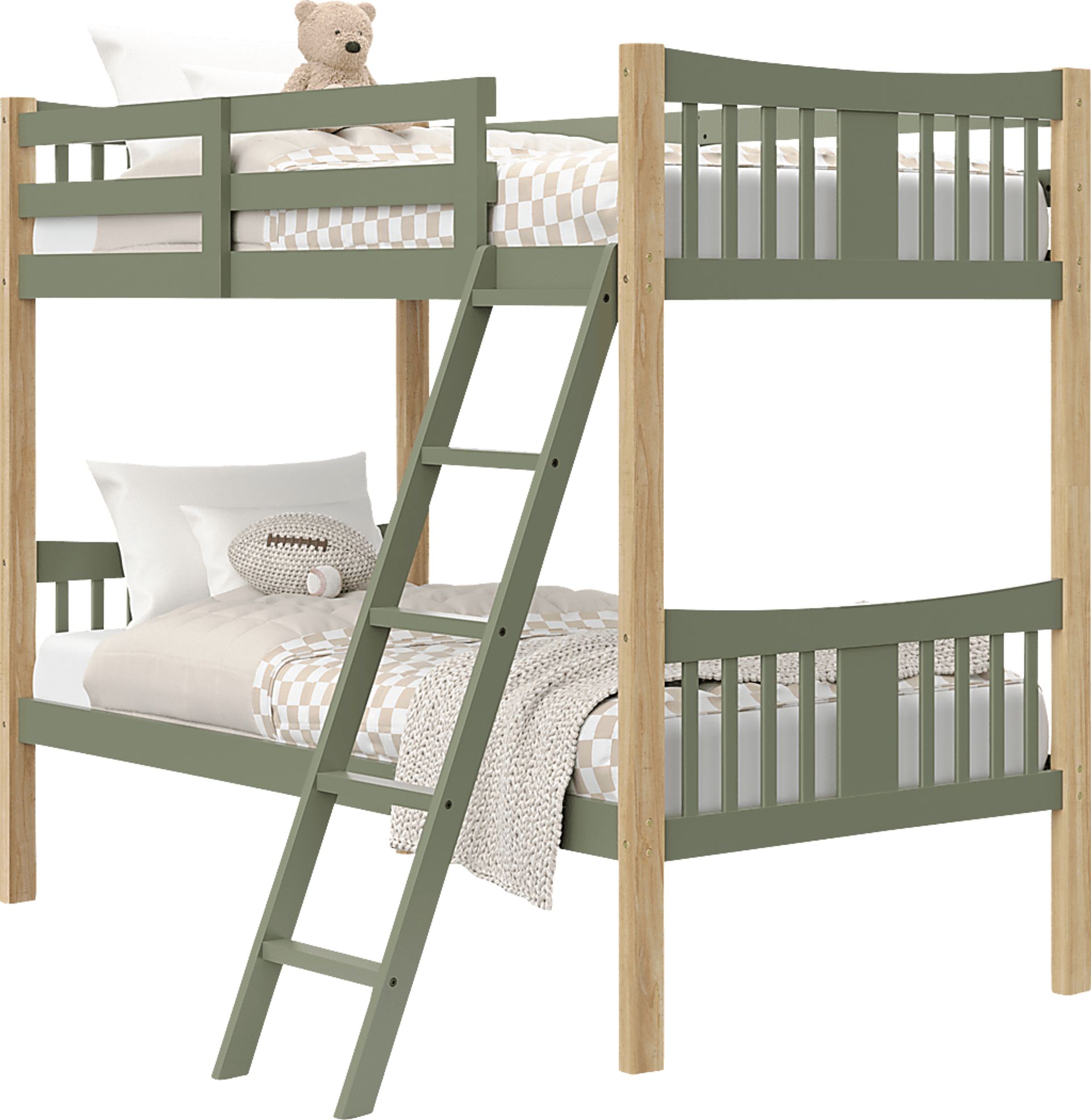 Kids Fablea Olive Twin/Twin Bunk Bed - Image 8
