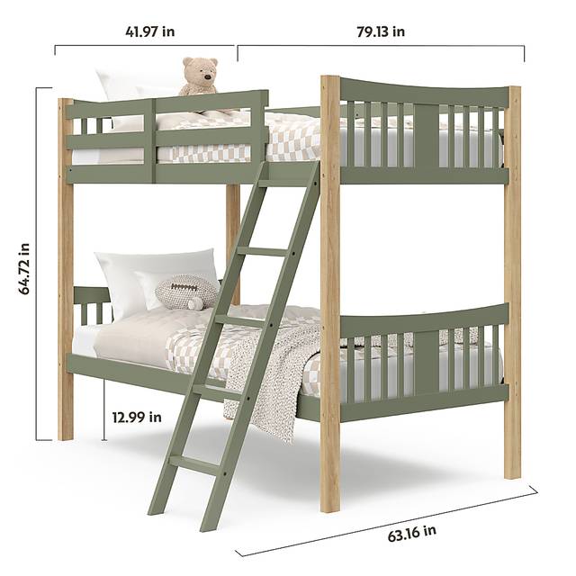 Kids Fablea Olive Twin/Twin Bunk Bed - Thumbnail - Image 9