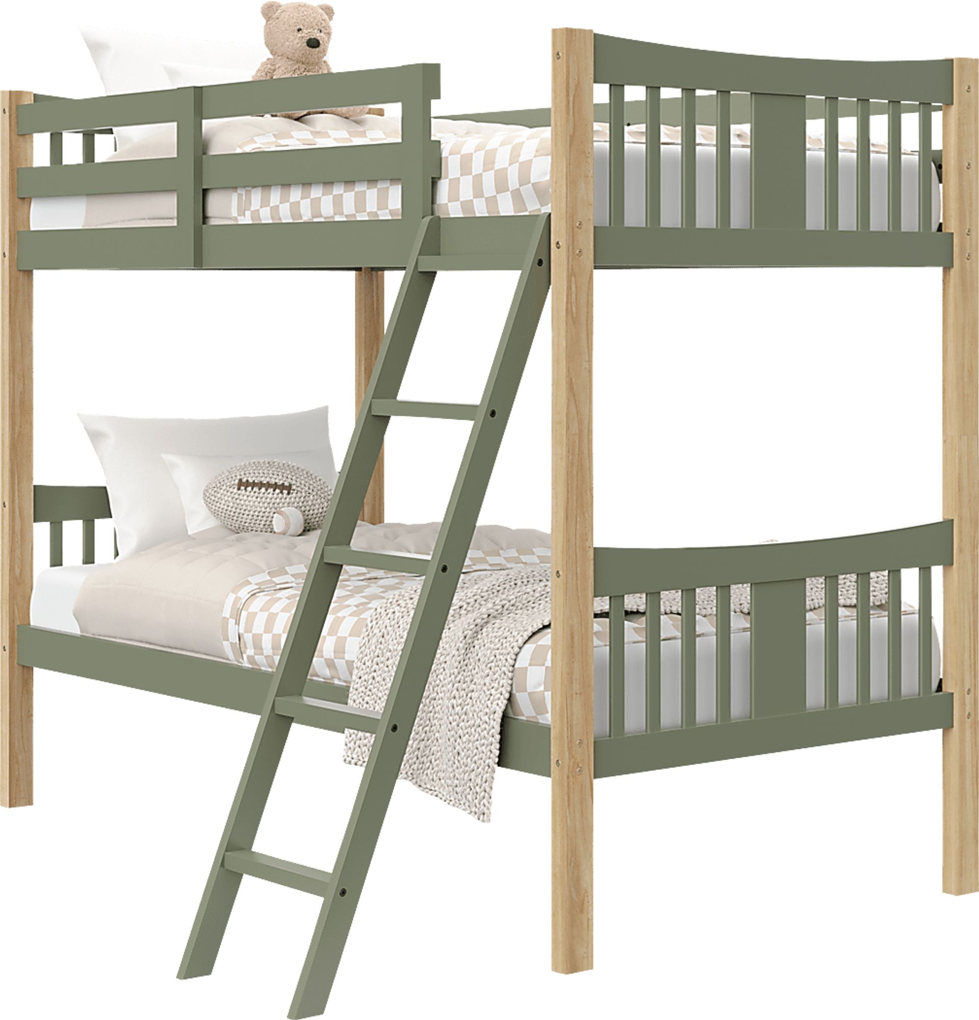 Kids Fablea Olive Twin/Twin Bunk Bed - Image 1